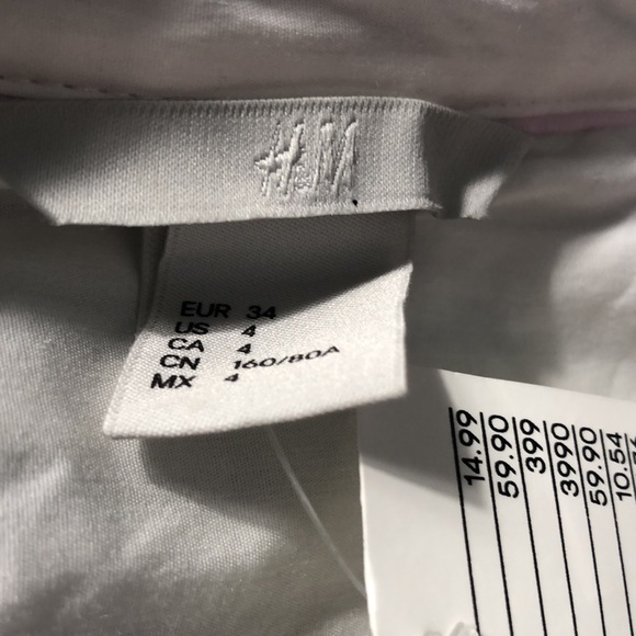 H&M Gray and White Striped Button Up Shirt New With Tag - Picture 5 of 6